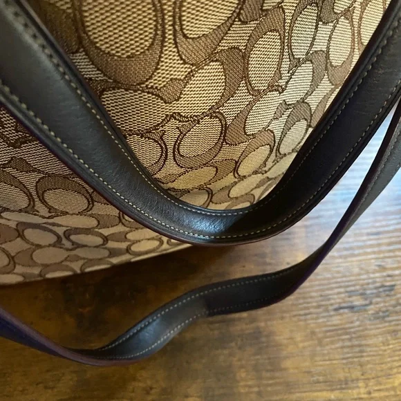 Coach Tan and Brown Signature Tote - Picture 4 of 7